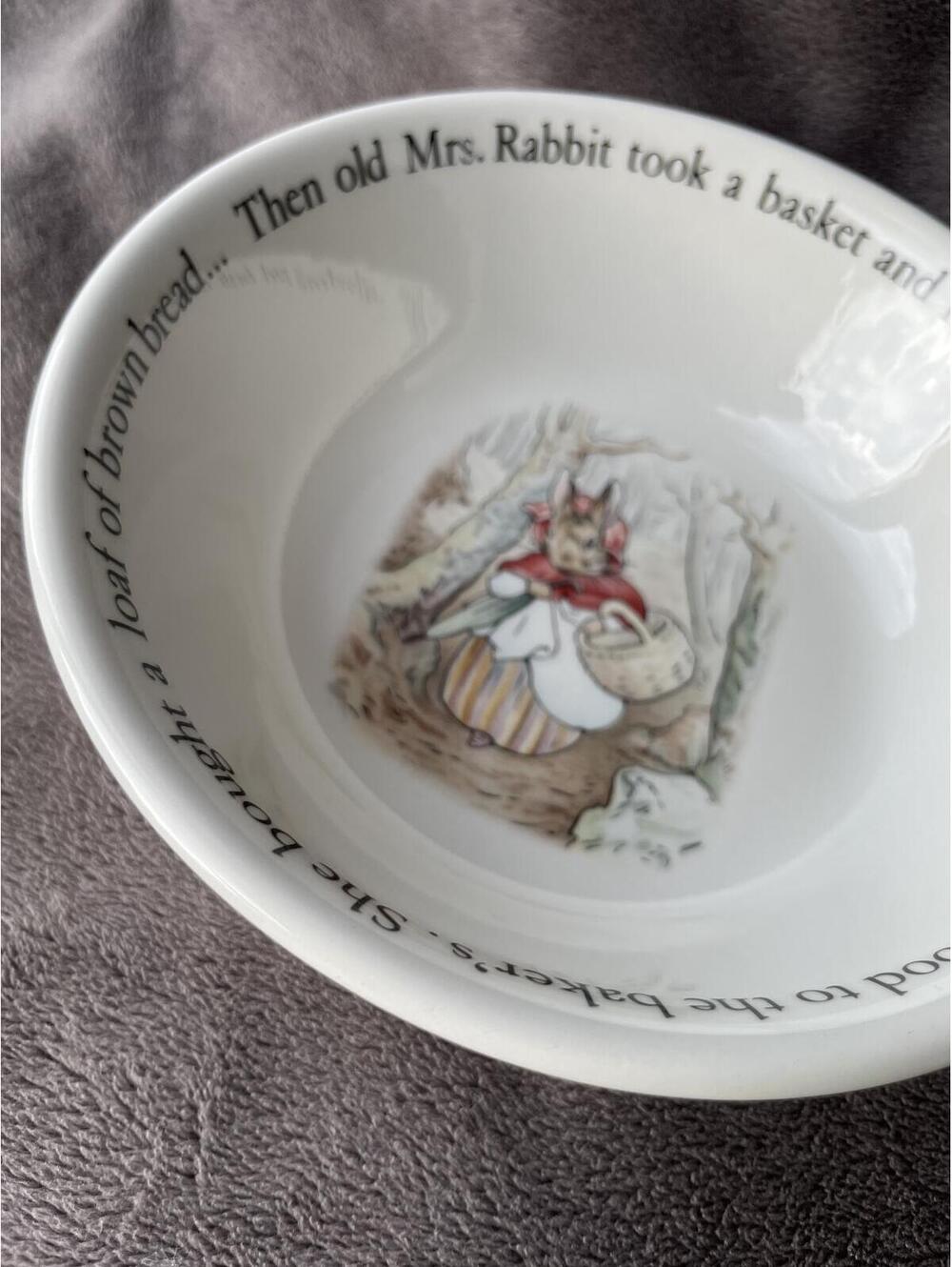 Vintage Wedgwood Peter Rabbit 3pc Set Mug Bowl Plate Beatrix Potter England - Picture 5 of 9